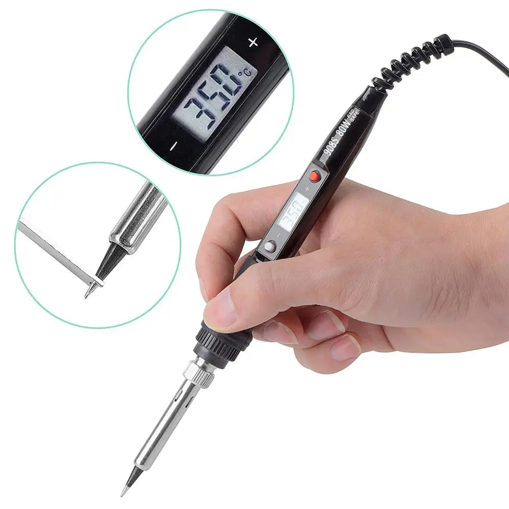 JCD Electric Soldering Iron 80W LCD Digital Display Adjustable Temperature Soldering Iron Set 220V/110V Welding Solder Tools