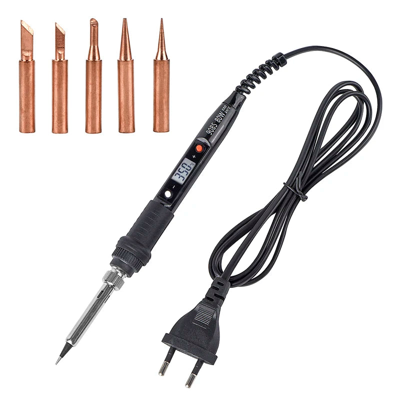 JCD Electric Soldering Iron 80W LCD Digital Display Adjustable Temperature Soldering Iron Set 220V/110V Welding Solder Tools