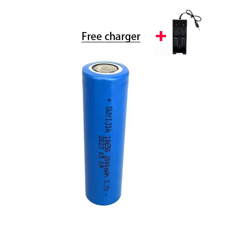 18650 2000mah Rechargeable Battery 3.7V Lithium-ion Battery Pointer Doorbell Flashlight Lithium Battery Send Charger