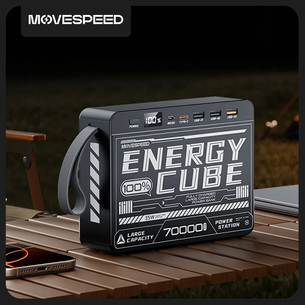 Movespeed Z70SE Power Bank 70000mh Power Station PD Fast Charging Powerbank External Battery Charger for Camping Outdoor