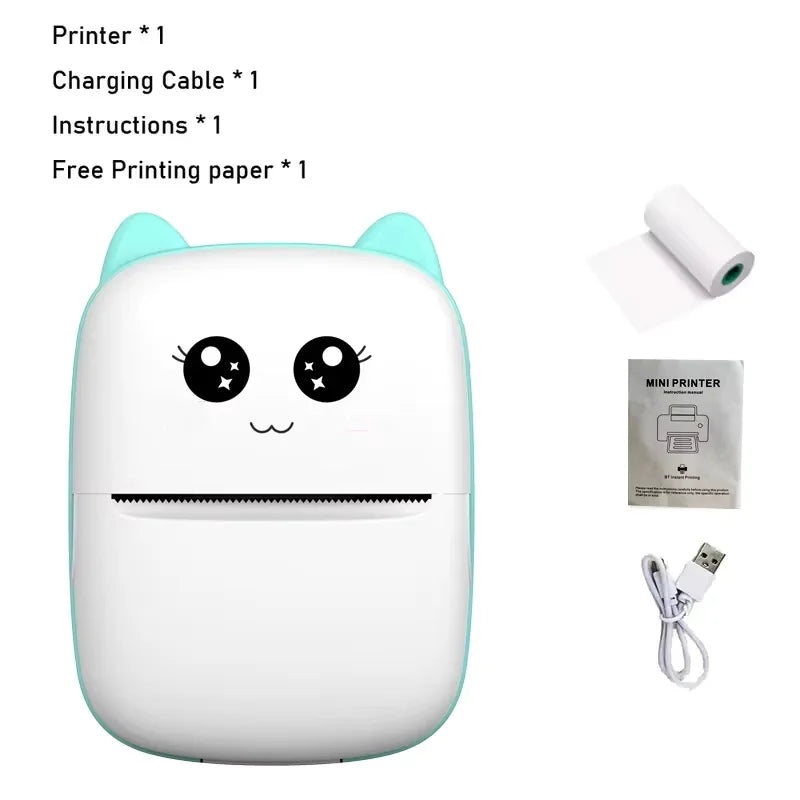 Impresora térmica portátil, mini impresora térmica de bolsillo para fotos e imágenes, impresora térmica de etiquetas de 58 mm, inalámbrica, Bluetooth, para Android e iOS