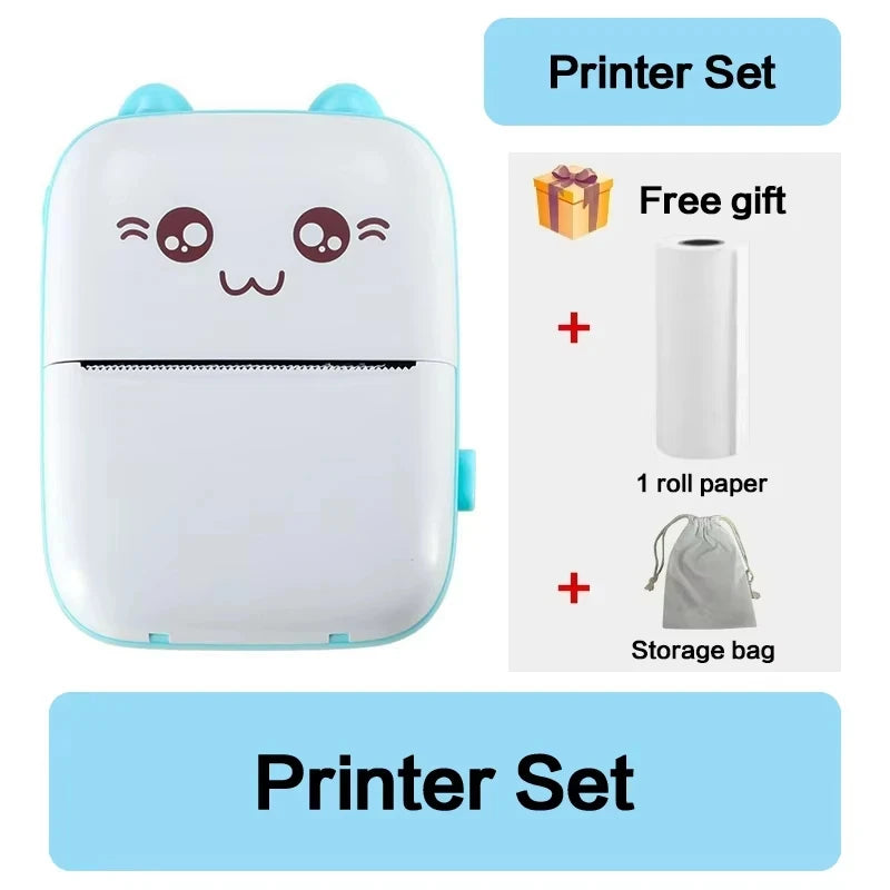 58mm Mini Portable Thermal Printer Wireless Bluetooth Mobile Pocket Photo Printer Memo Wrong Question HD Printing With USB Cable