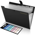 Portable Expanding File Folder Organizer with 8 Pockets for Letter A4 Documents School Office Hospital Supplies Bag Essentials Black