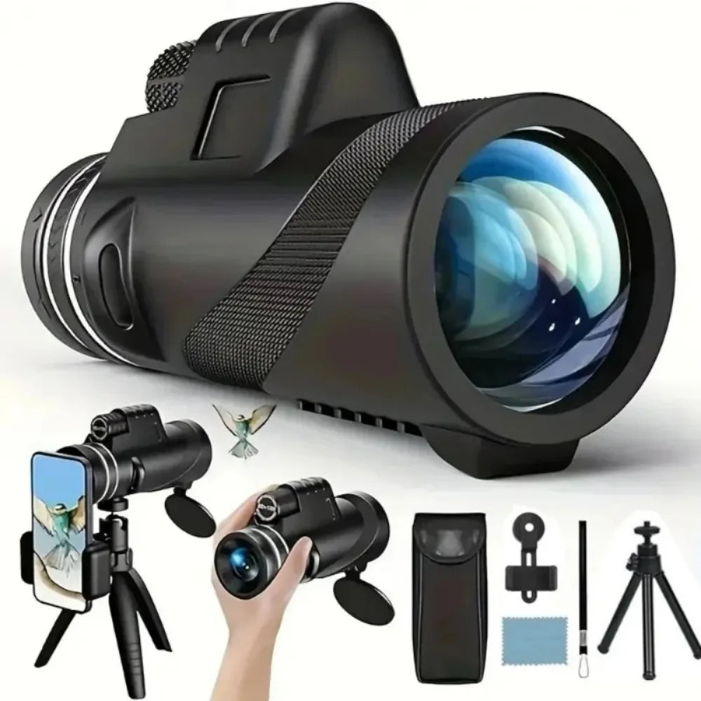 80x100 HD Zoom Portable Telescope Long Distance 5000M Folding Mini Powerful for Hunting Sports Outdoor Camping Travel