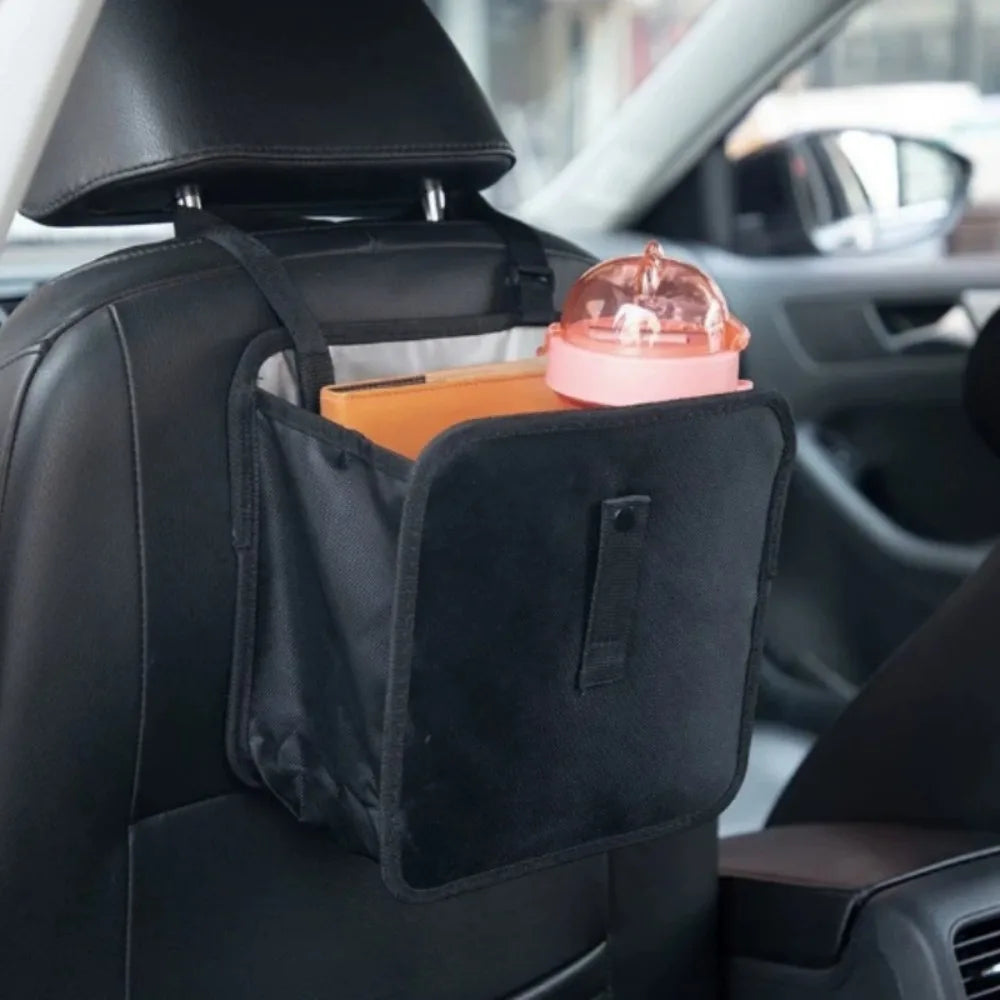 Car Hanging Trash Can Multipurpose Waterproof Backseat Organizer, Universal Vehicle Storage Bin for Snack Wrappers