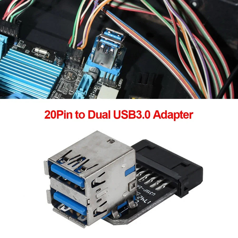 Motherboard USB 3.0 19/20Pin To Dual USB-A Port Internal USB Panel Converter Adapter for Desktop PC Mainboard Expansion