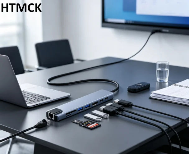 8In1 7In2 7In1 USB C Hub with 4K HDMI RJ45 SD/TF Card Reader PD Fast Charge Type C Adapter