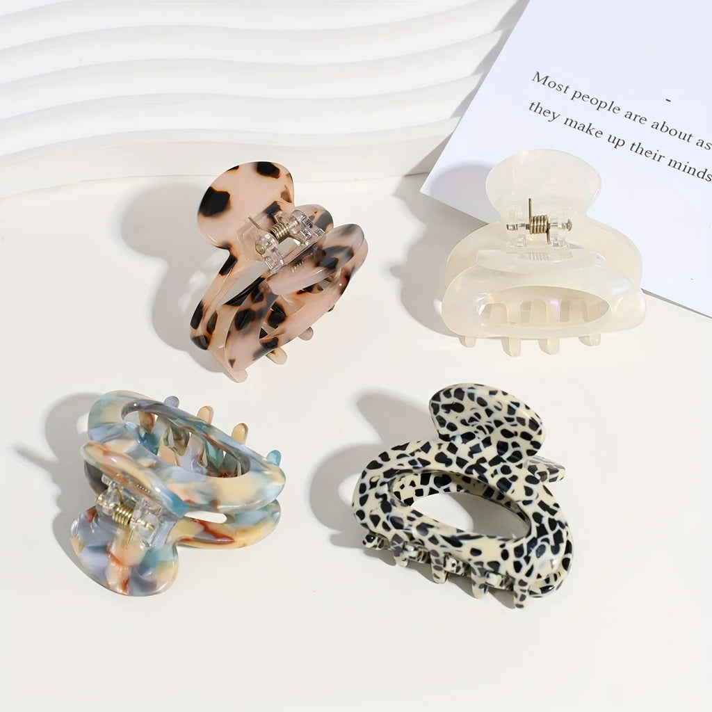 Elegant Sweet Small Oval Hair Claw Clip for Women Secure Grip Hair Accessories Ponytails Cute Hair Clips Sophisticated Style