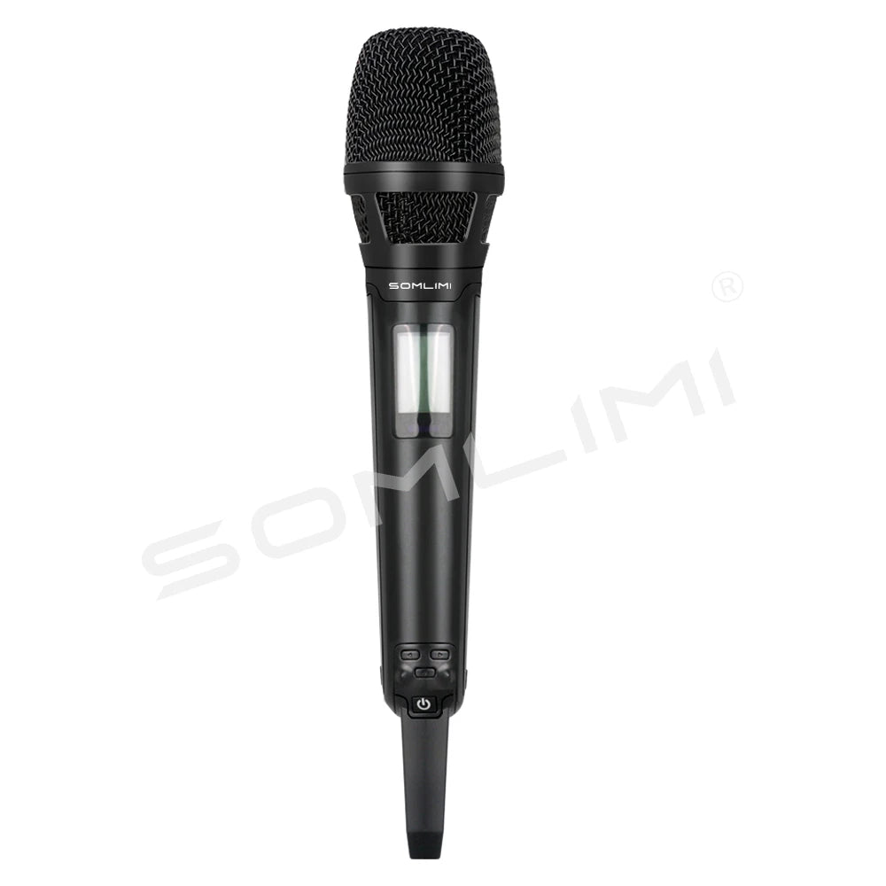 SOMLIMI EM-300 UHF True Diversity Wireless Microphone System for Karaoke Stage Performances Mic Wireless Professionnel