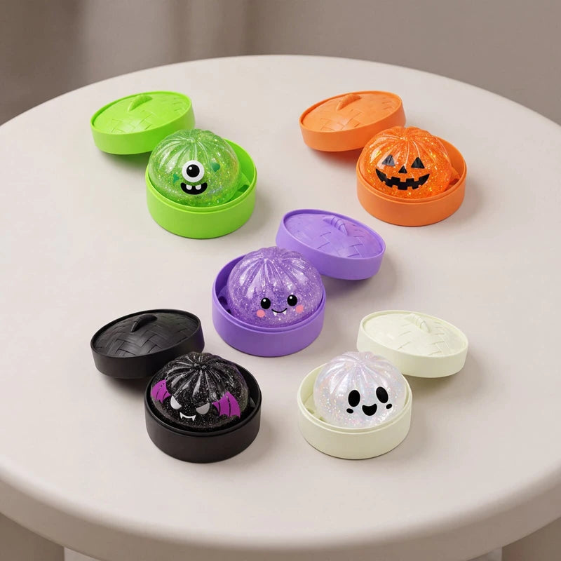 Halloween Bun Squishy Toy Fun and Quirky Shape Decompression Toys Soft Non-stick Relieve Anxiety Slow Rebound Realistic Toy New