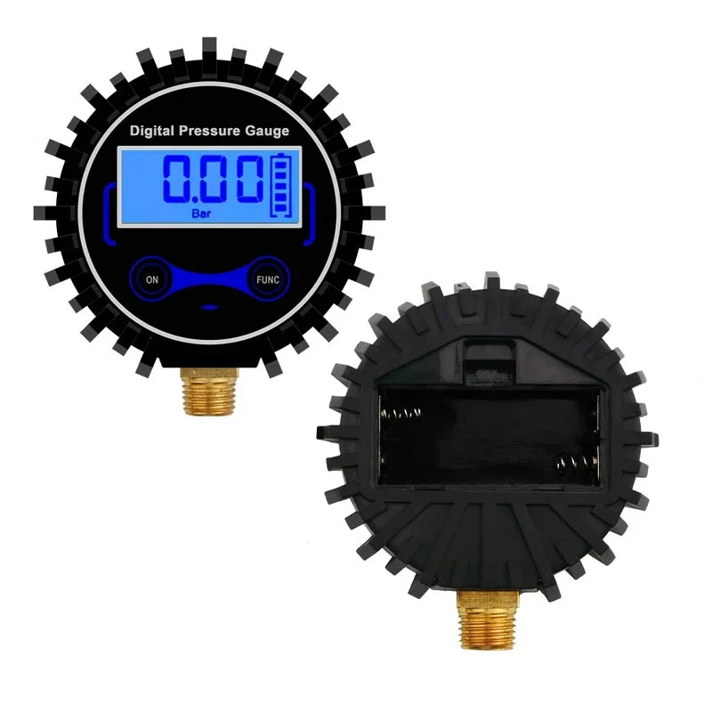 Digital Tire Pressure Gauge 200PSI LCD Backlight 1/4" 1/8" NPT Thread Car Tyre Pressure Tester