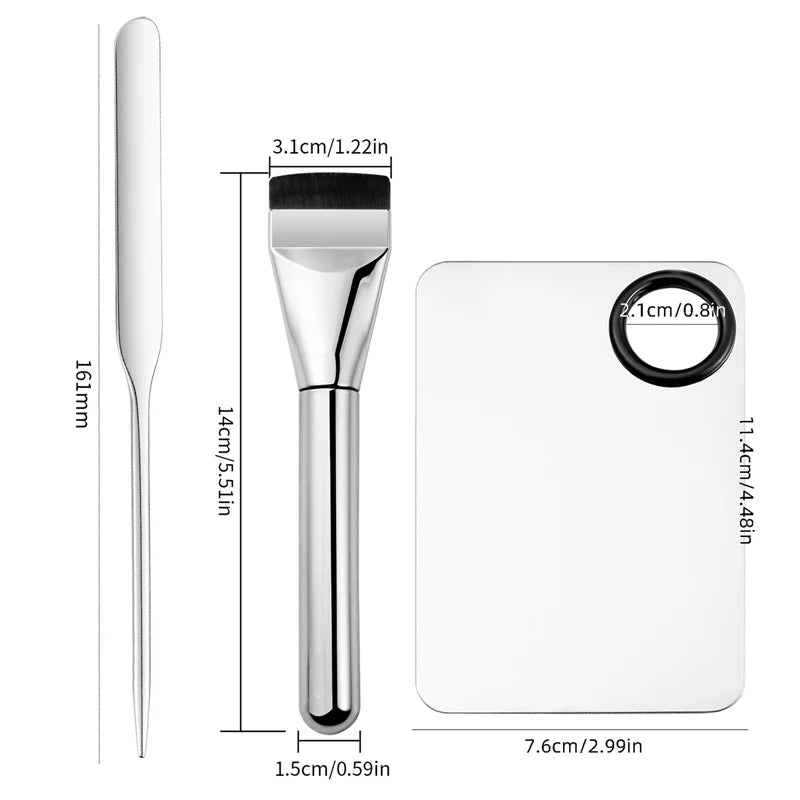 2pcs/3pcs One palette and one palette stick Foundation brush set Stainless Steel Foundation shovel facial makeup tool