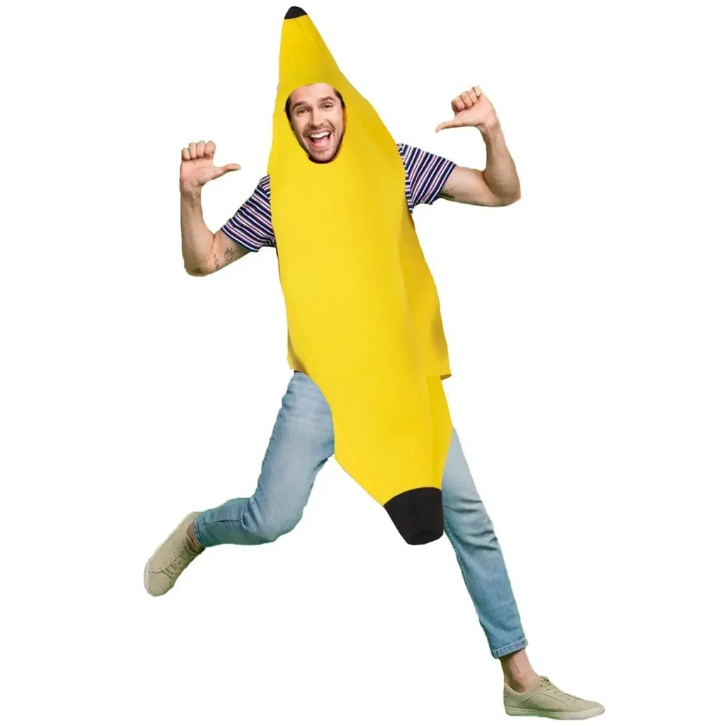 Halloween Banana Costume Kids Adults Funny Theater Show Outfit Carnival Party Fancy Dress Performance Wear Stage Costume