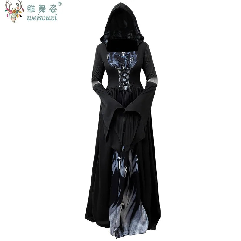 Halloween Costume Adult Women Dark Witch Evil Cosplay Costume Makeup Ball Performance Costume Carnival Party Performance Outfit