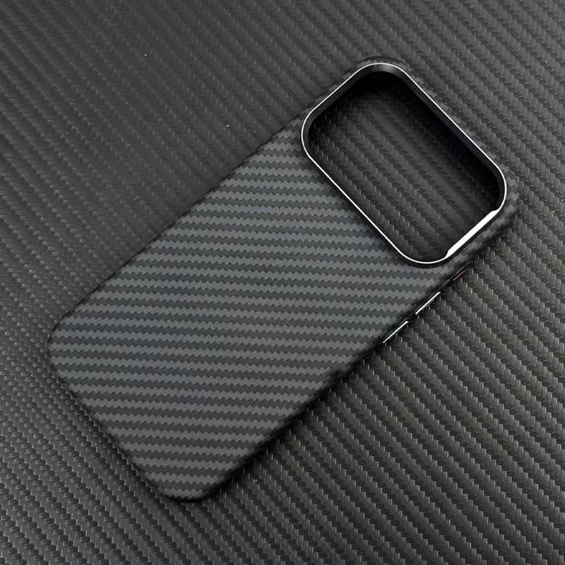 Carbon Fiber Texture Magnetic Case For iphone 17 Pro Max 17Pro Air Ultrathin Alloy Lens Wireless Charge for Magsafe Hard Pc Case