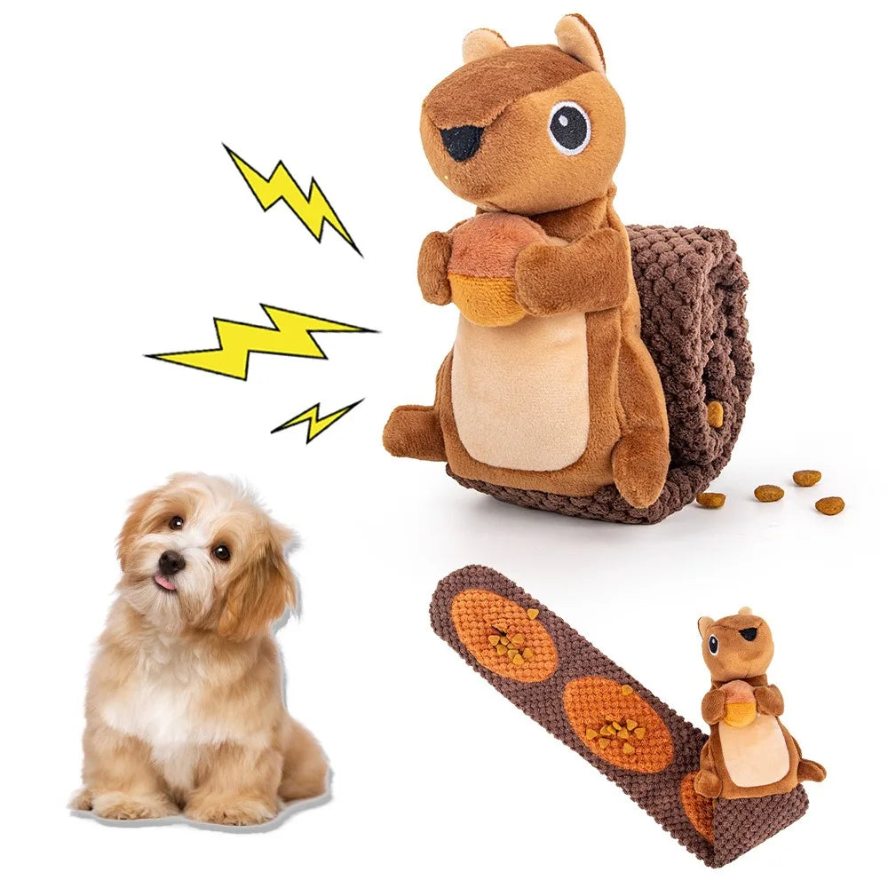 New Arrive Interactive Treat Dispenser Dog Toys Durable Squirrels Squeaky Snuffle Dog Puzzle Toy