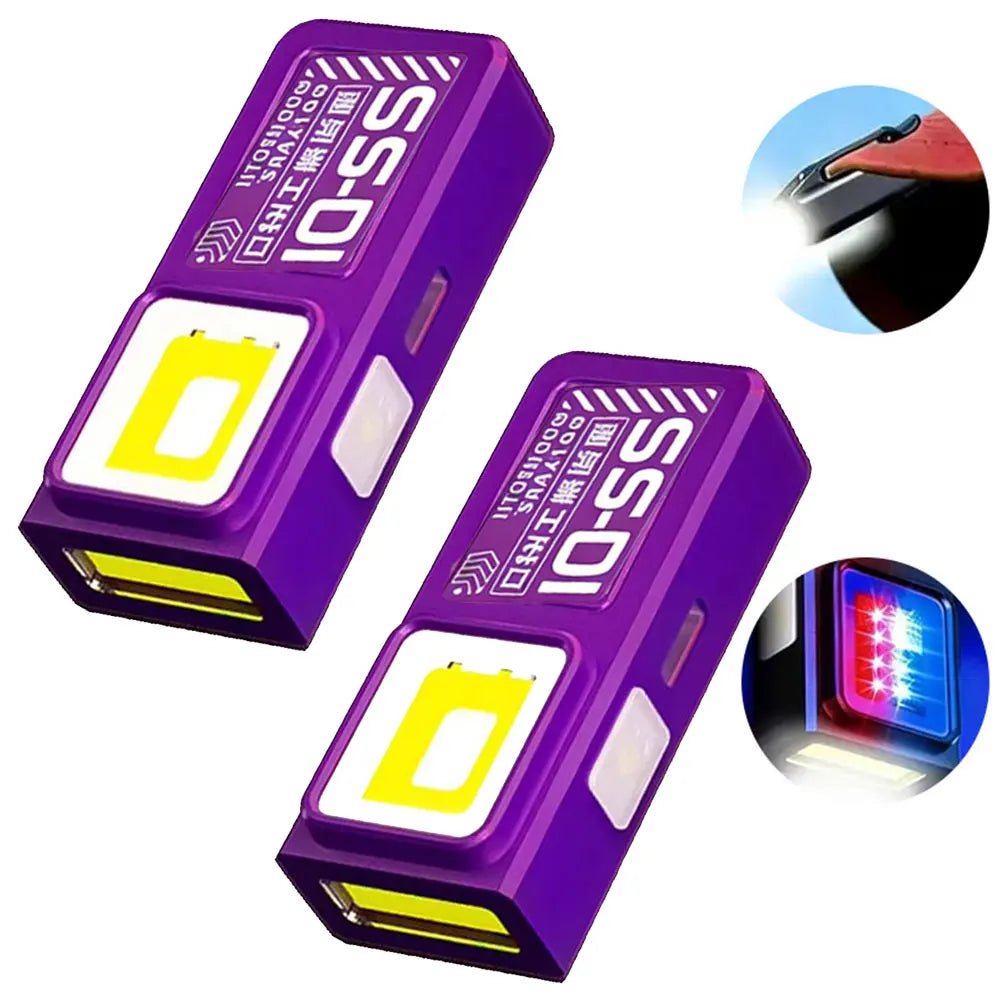 Linterna LED COB Mini Portátil Recargable Potente Luz de Trabajo con Clip Imán Impermeable EDC Camping Senderismo Lámpara de Bolsillo