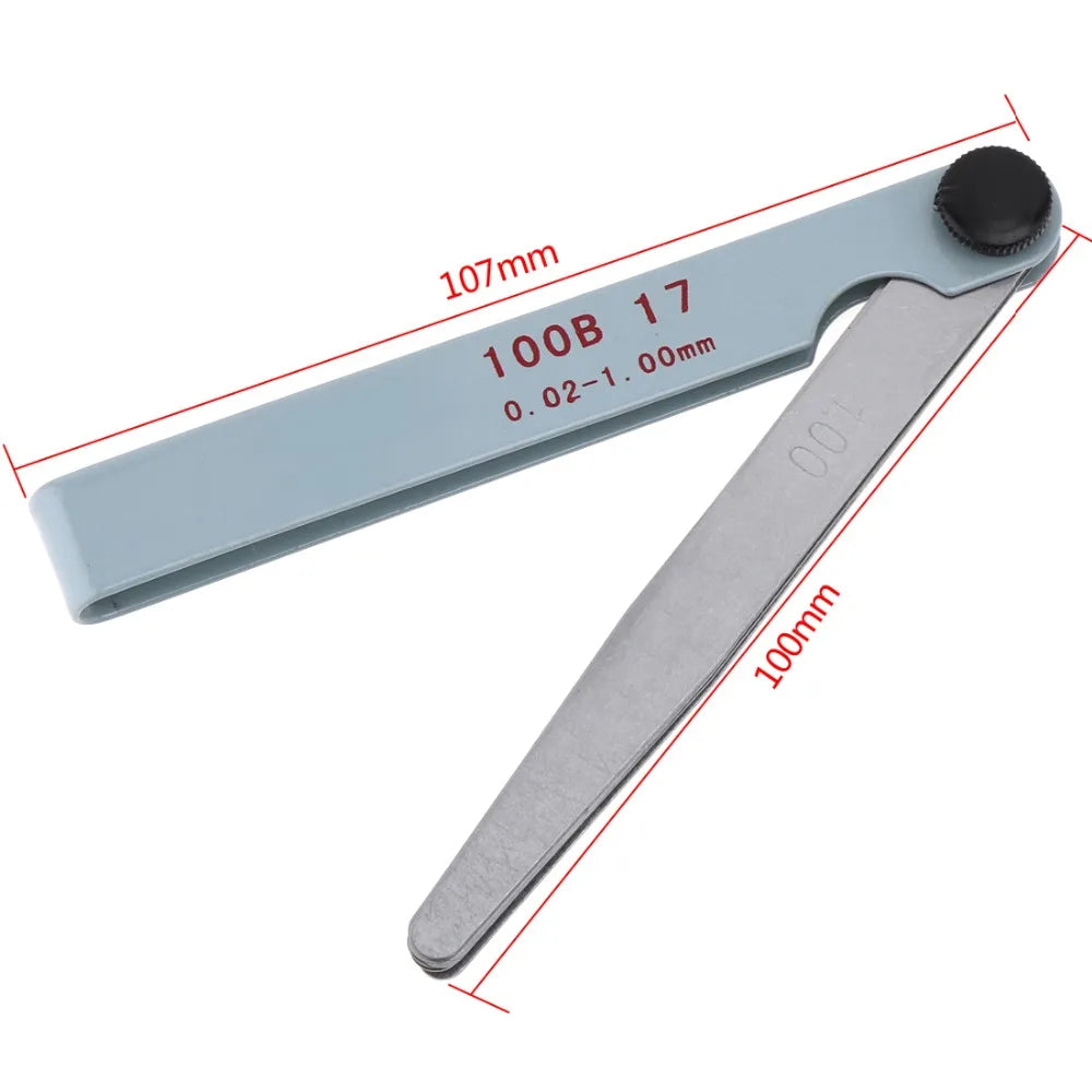 0.02-1.00mm 17 Blades Feeler Gauge Metric Gap Filler Gage Measurment Tool For Engine Valve Adjustment