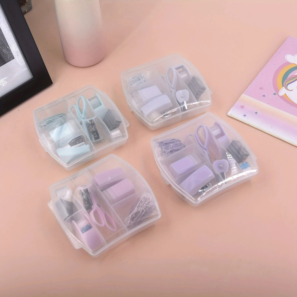 1 Set Mini Stapler Mini School Supply Kits Mini Office Supply Kits, Includes Mini Stapler,Scissors, Staple Remover, Staples, Tap