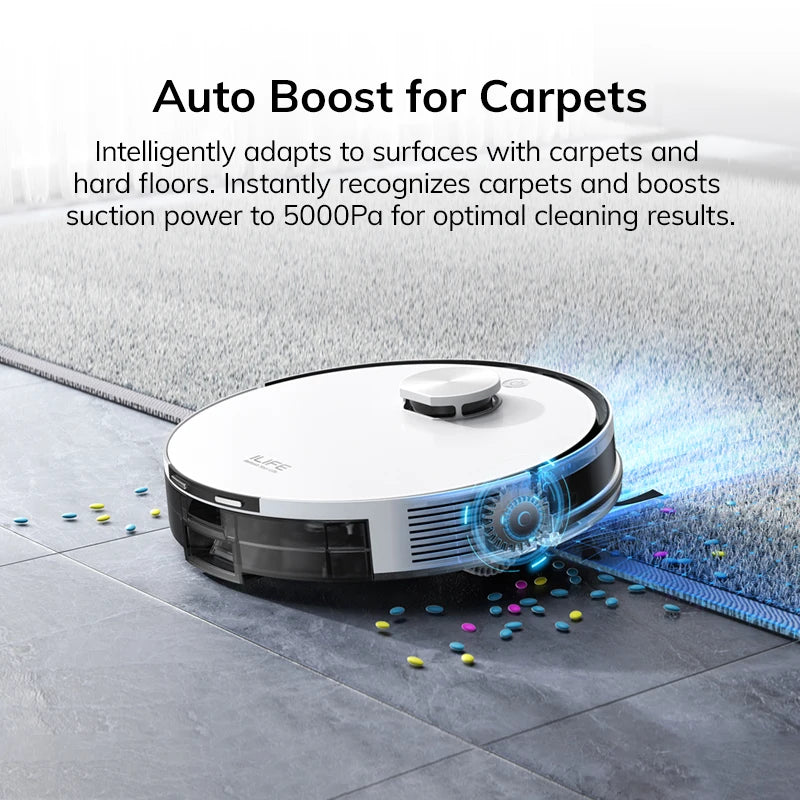 ILIFE A30 PRO 5000Pa Suction, Robot Vacuum and Mop Combo, Self emptying, 60 day capacity,  App/remote , 180 minute running time