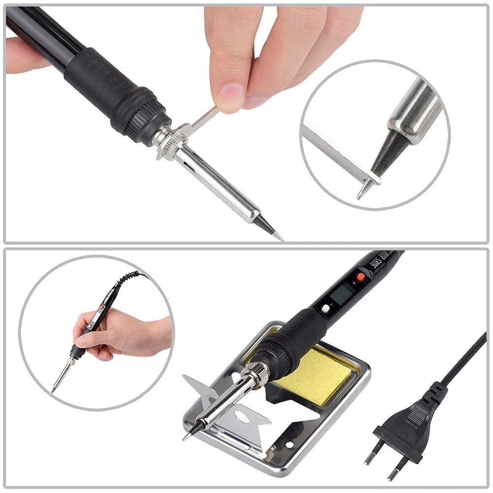 JCD Electric Soldering Iron 80W LCD Digital Display Adjustable Temperature Soldering Iron Set 220V/110V Welding Solder Tools
