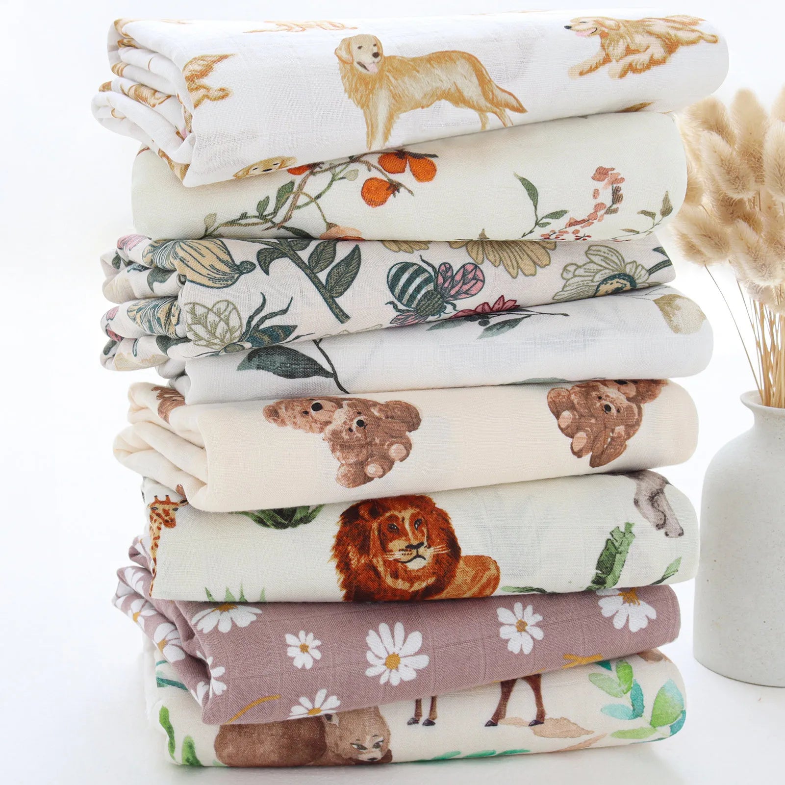 120x120cm Bamboo Cotton Muslin Blanket Baby Swaddle Warp Newborn Bath Towel Gauze Infant Kids Wrap Sleepsack Baby Blankets