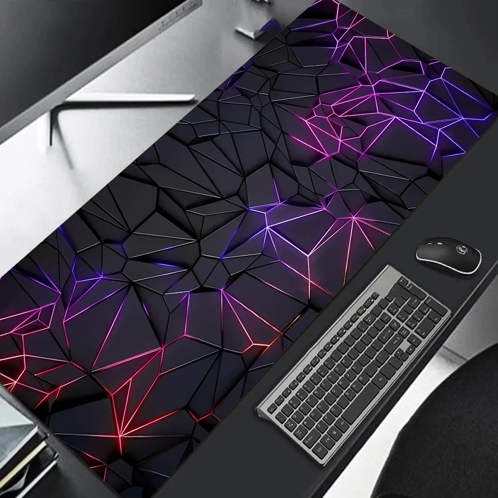 Alfombrilla de ratón grande para juegos 90x40 Diseño Degradado Rojo Azul Goma Antideslizante Borde Cosido Alfombrilla de Escritorio para Teclado Jugadores y Trabajo de Oficina
