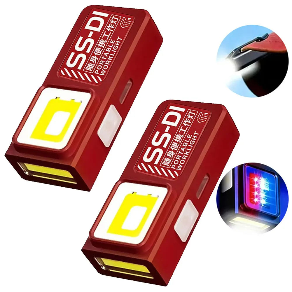 Linterna LED COB Mini Portátil Recargable Potente Luz de Trabajo con Clip Imán Impermeable EDC Camping Senderismo Lámpara de Bolsillo