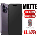 1-5Pcs Matte Tempered Glass For iPhone 17 16 15 14 13 12 11 Frosted Screen Protectors For iPhone 17 Pro Max 13 Mini Glass Film