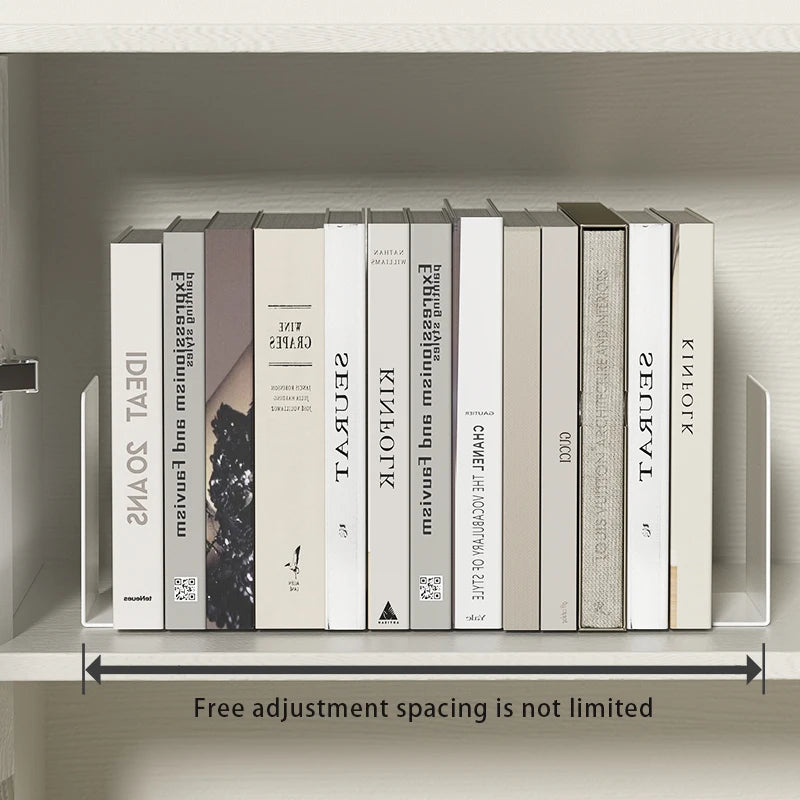 Bookends 6 Pair, White Metal Book Ends, Bookends for Shelves, Book Stopper for Heavy Books, Book Dividers for Home Office