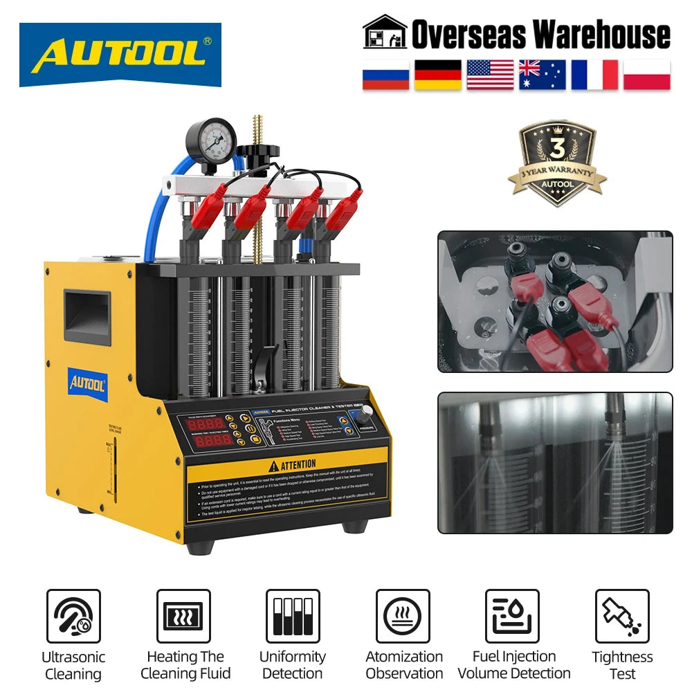 AUTOOL CT160 Automotive Injector Nozzle Cleaning Machine Fuel Injector Tester Heated Cleaning Machine Injectors Machine Clean