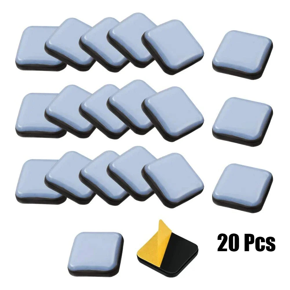 20PCS Feet Glider Sliding Pads Home Furniture Sliders Furniture Gliders PTFE Square Floor Mover Pads For Household Hardware﻿