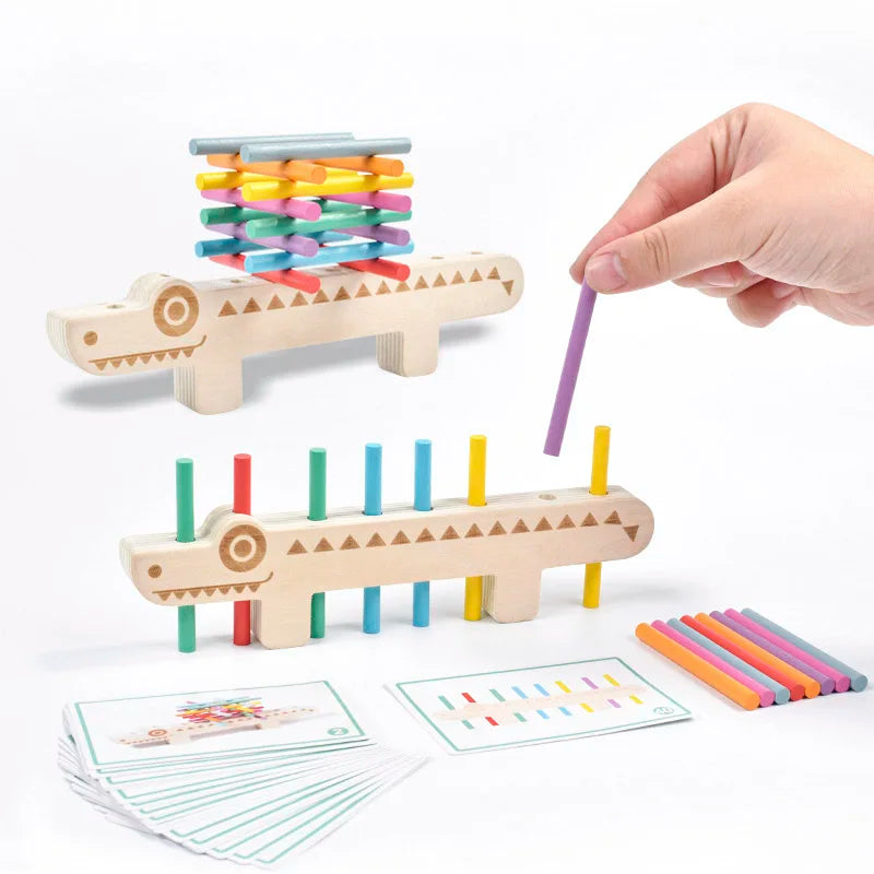 Montessori Wooden Toy Color Matching Games Puzzle Learning Set Fine Movement Training Math Educational Toys For Chilren Kids