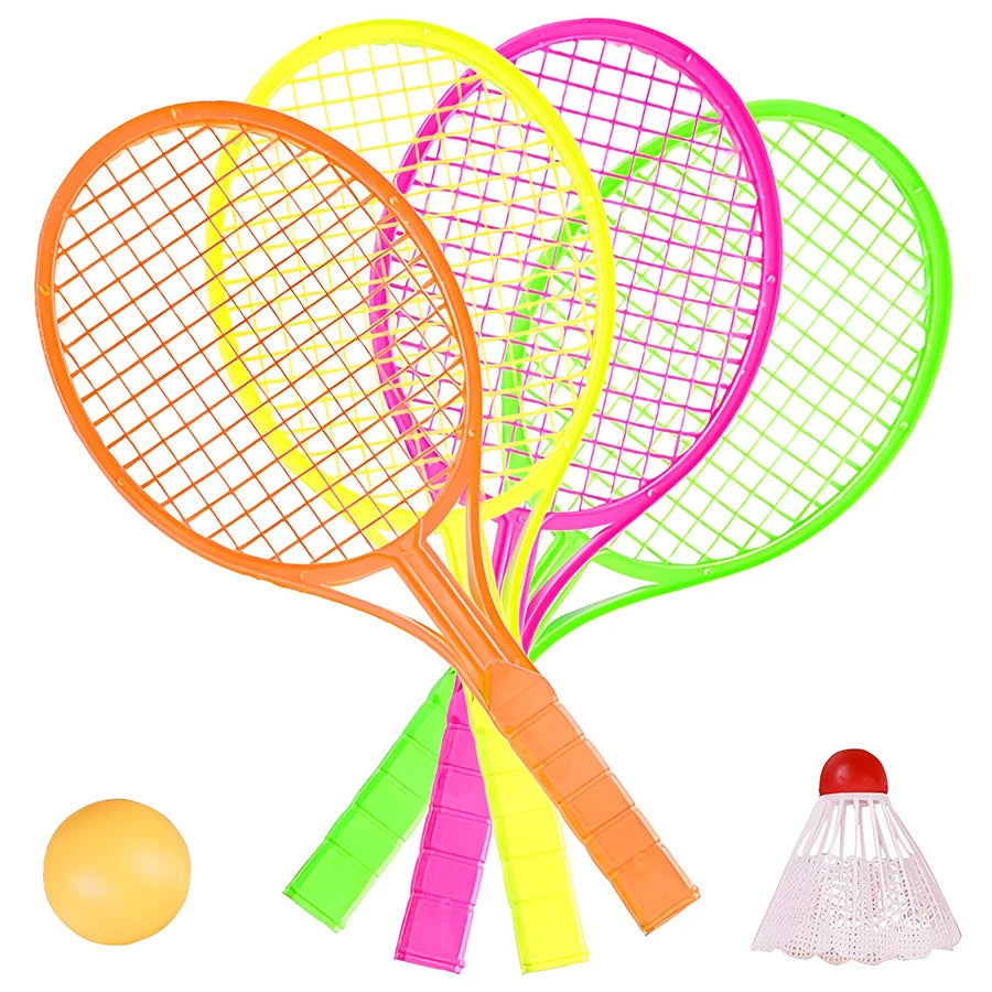 4pcs/set Color Mini Badminton Racket with Badminton Table Tennis Two Person Interactive Indoor Universal Sports Game Gifts