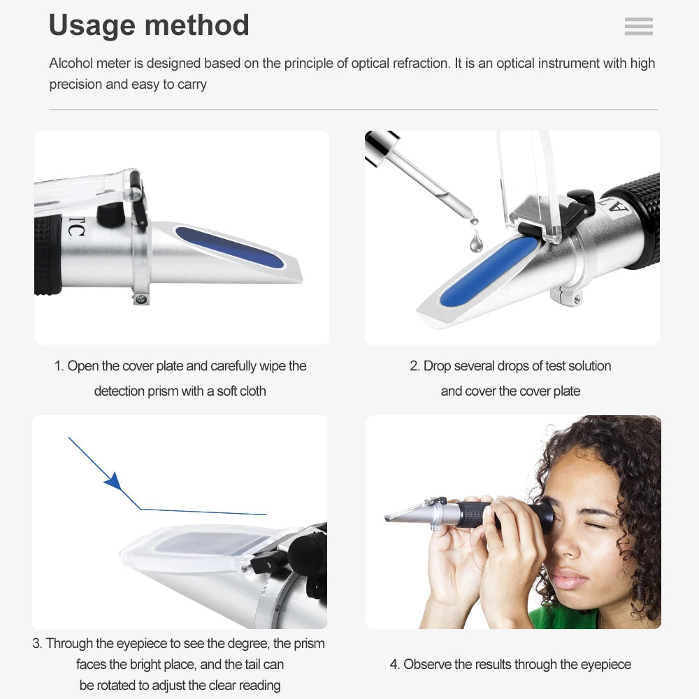 4 in 1 Refractometer Antifreeze Coolant Tester ATC Adblue Engine Fluid Propylene Ethylene Glycol Detector Car Clean Battery Test