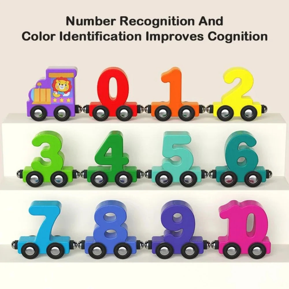 1set 0-10 Number Digital Train Toys Colorful Magnetic Early Educational Toys Digital Train Track Assembly Number Train Set Kids