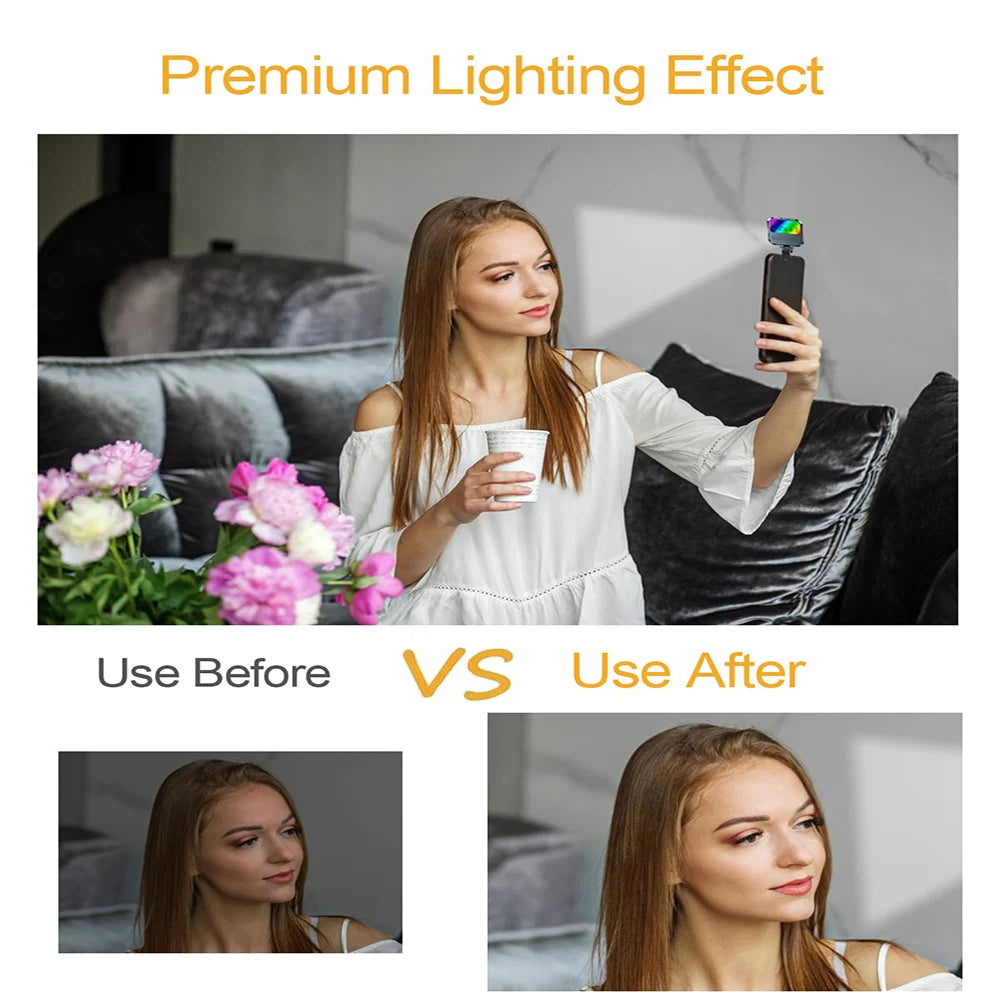 Portable LED Selfie Fill Light for iPhone Samsung iPad Cell Phone Laptop Clip Ring Flash Fill Lamp Photo Video Photography Lamp