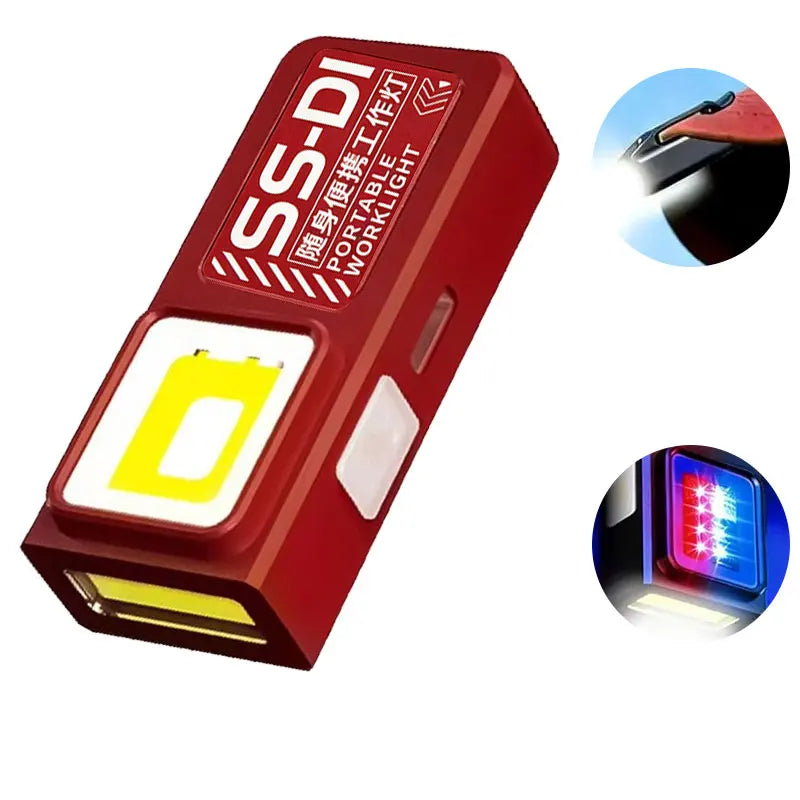 Linterna LED COB Mini Portátil Recargable Potente Luz de Trabajo con Clip Imán Impermeable EDC Camping Senderismo Lámpara de Bolsillo