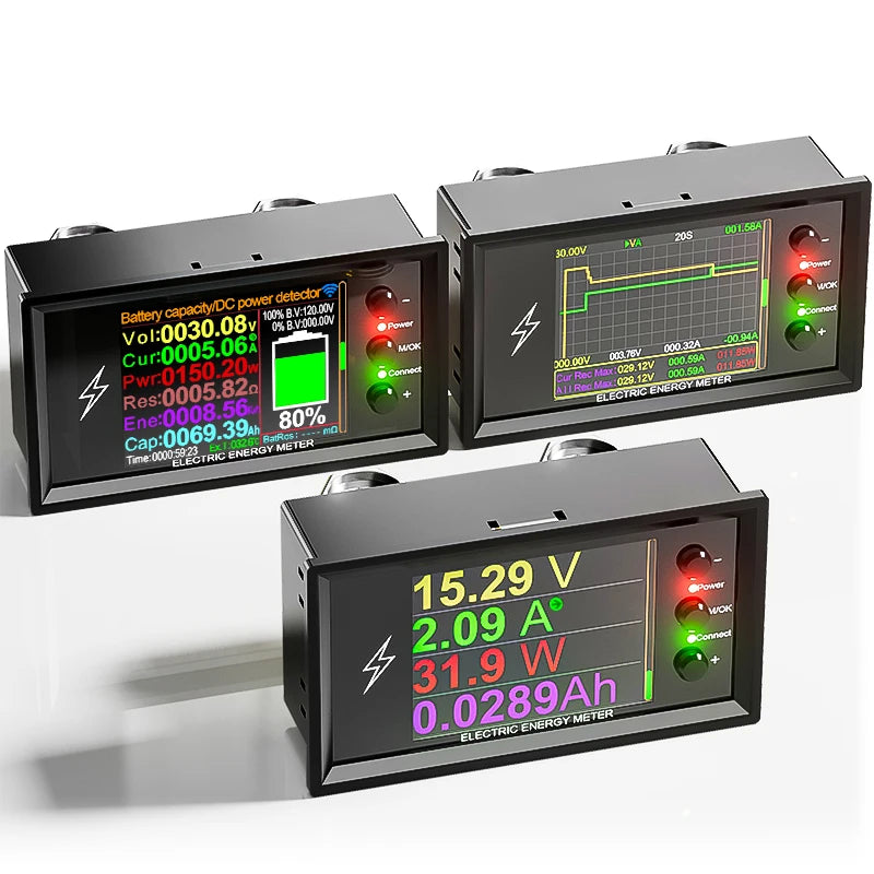 DC 0-420V Tuya WiFi Smart Lithium Battery Capacity Detection Tester DC Digital Display Current Voltage Coulomb Power Meter DT20W