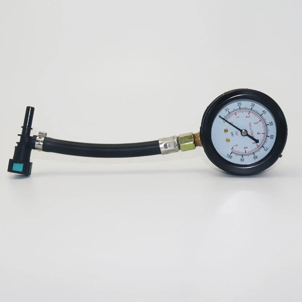 Fuel Pressure Test Kit - Fuel Pressure Gauge - 0-100PSI Fuel Injection Pump Pressure Tester Gauge Kit for Car, Motorcycle, Truck