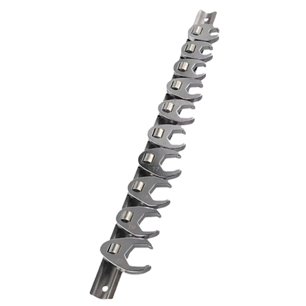 New High Quality 10Pcs 3/8Inch Drive Crowfoot Wrench 3/8Inch Drive Carbon Steel Open End Spanner Metric Foot Horn Wrench Head