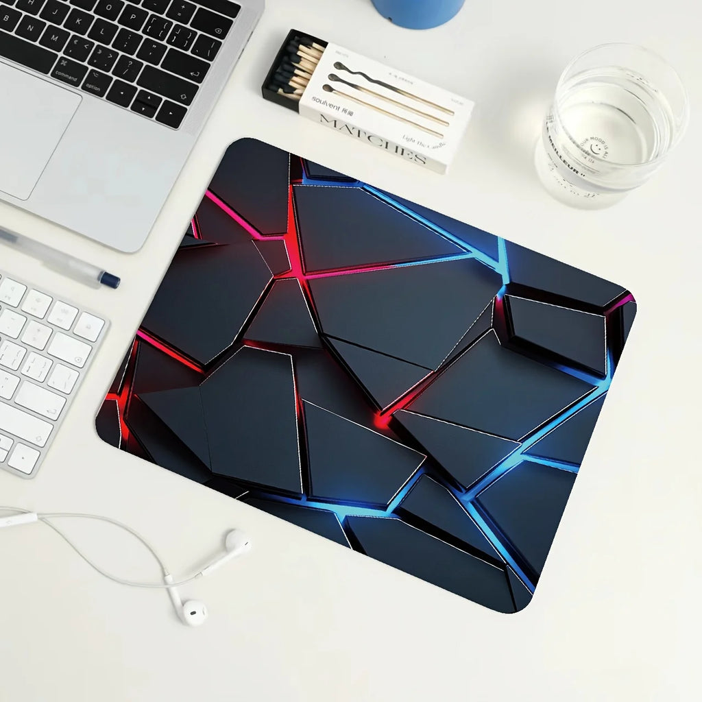 Large Gaming Mouse Pad 90x40 Red Blue Gradient Design Non-Slip Rubber Sewn Edge Gaming Desk Mat Keyboard Gamers and Office Work