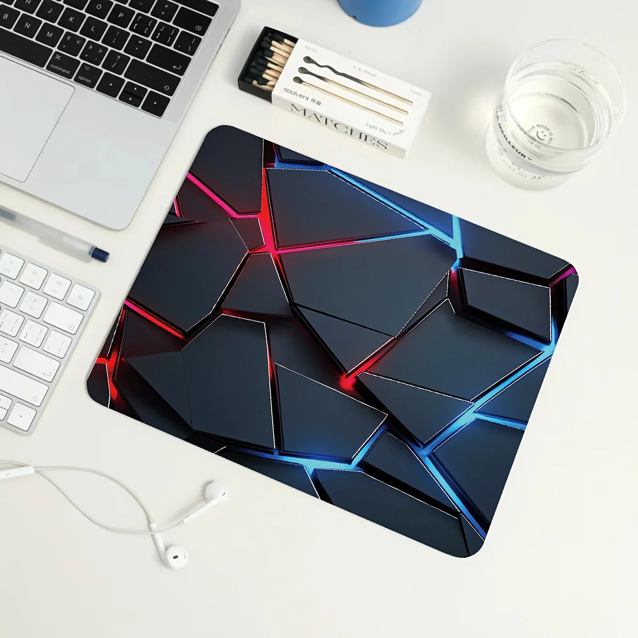 Large Gaming Mouse Pad 90x40 Red Blue Gradient Design Non-Slip Rubber Sewn Edge Gaming Desk Mat Keyboard Gamers and Office Work