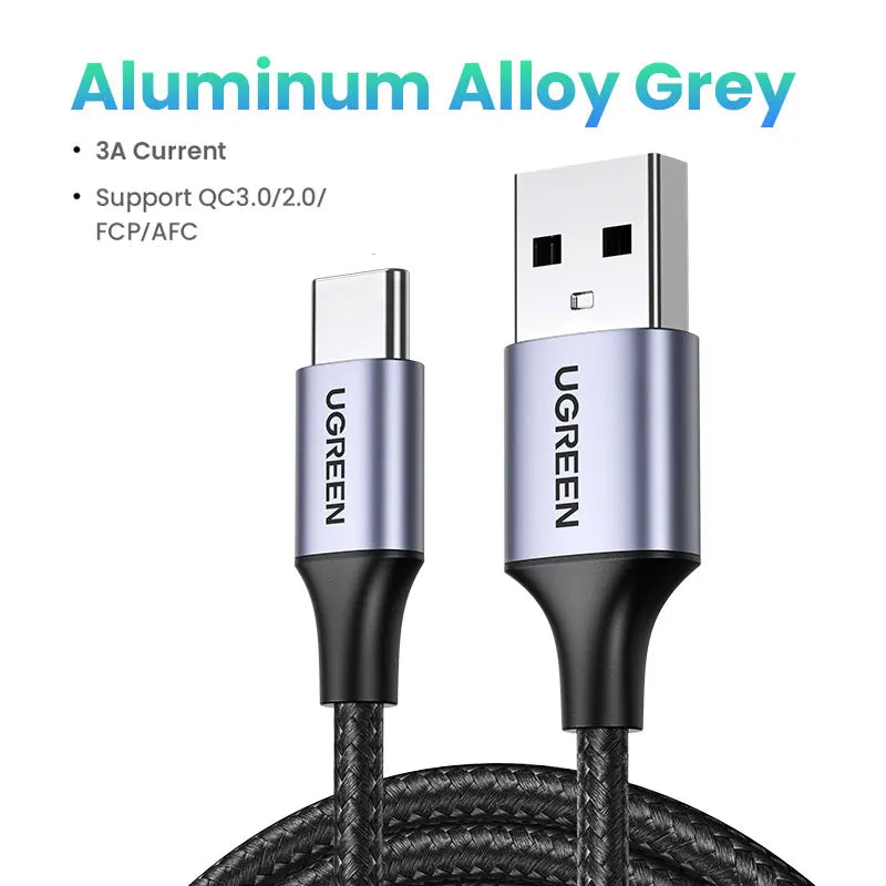 UGREEN 3A USB Type C Cable For iPhone 17 16 Xiaomi Samsung Fast Charging Wire USB-C Charger Data Cord For iPad Poco USB C