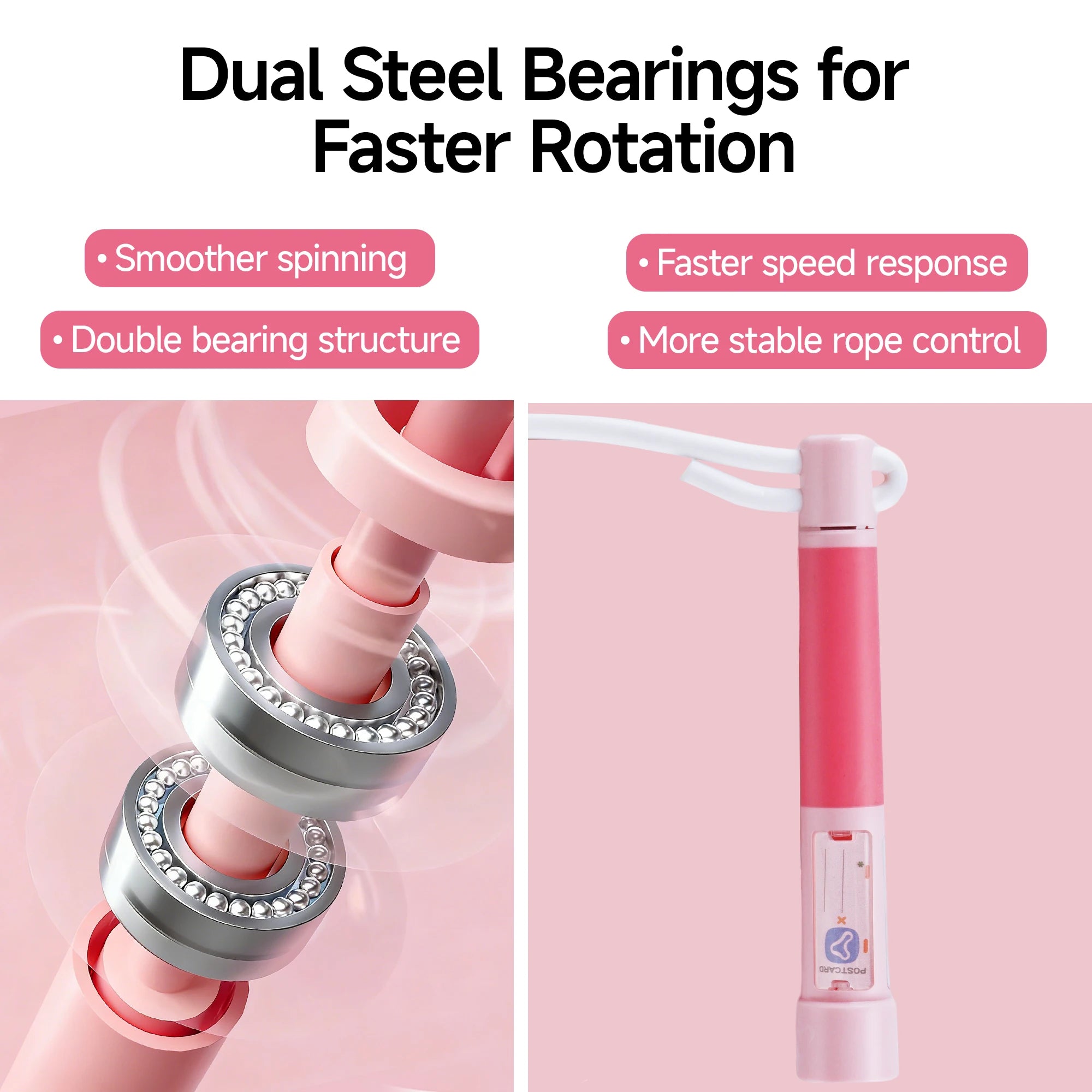 YUEDONG Speed Jump Rope for Kids & Students, Tangle-Free High Speed Skipping Rope with Dual Ball Bearings, Adjustable 2.4m/2.8m