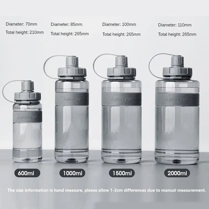 2 Liter Big Water Bottle with Straw 2L/1.5L/1L/0.6L Large Capacity School Gym Sports Drinking Bottles BPA Free Fitness