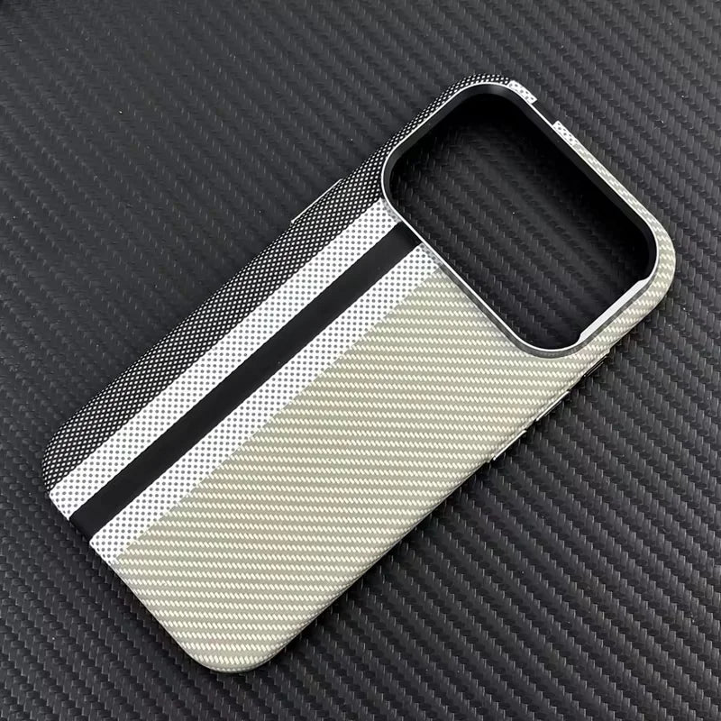 Carbon Fiber Texture Magnetic Case For iphone 17 Pro Max 17Pro Air Ultrathin Alloy Lens Wireless Charge for Magsafe Hard Pc Case