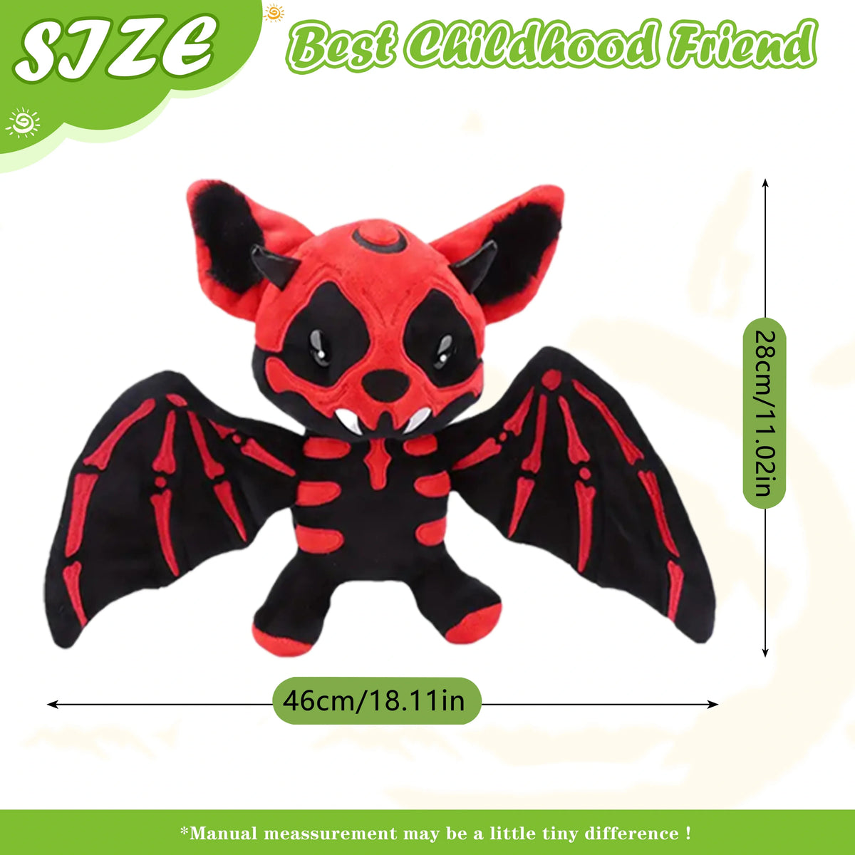 Halloween dos colores Cráneo Esqueleto Murciélago Peluche Juguete de Peluche Novedad Murciélago Aterrador Decoración de Halloween para Niños los Regalos