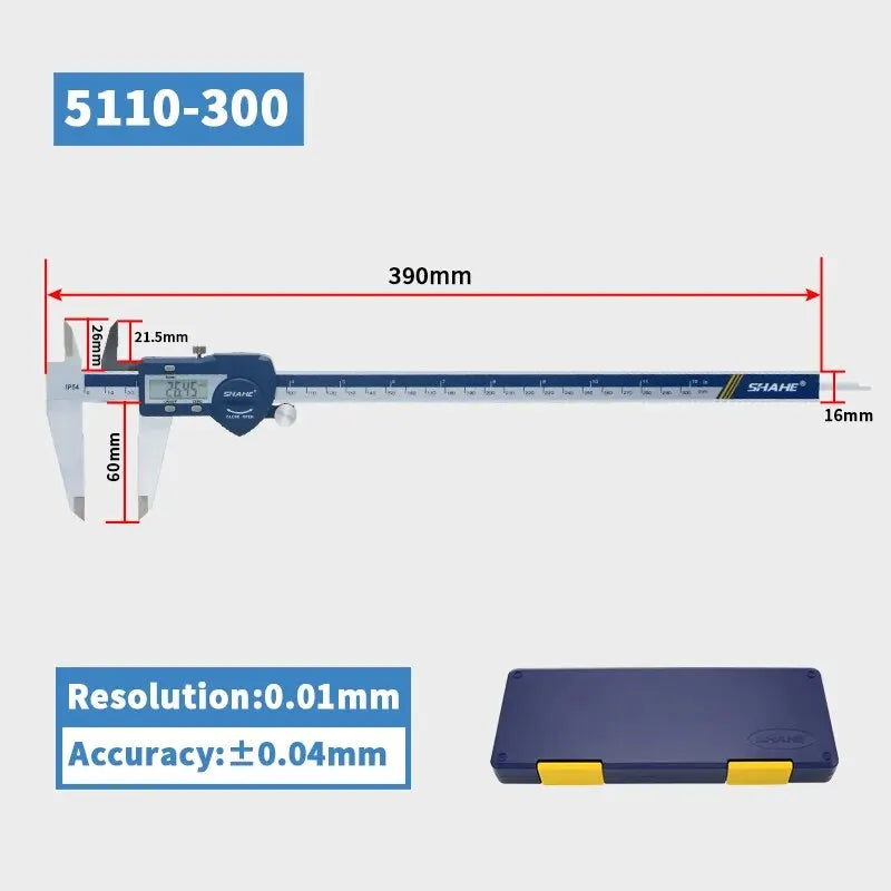 SHAHE Hardened Stainless Steel Digital Caliper Electronic Vernier Caliper Micrometer Measuring Tools