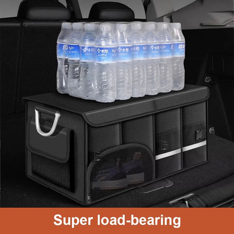 SEAMETAL Foldable Trunk Storage Box Waterproof Oxford Cloth 110L Large-Capacity Car Organizer for Camping/Fishing Easy to Carry